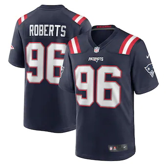 mens nike sam roberts navy new england patriots game player